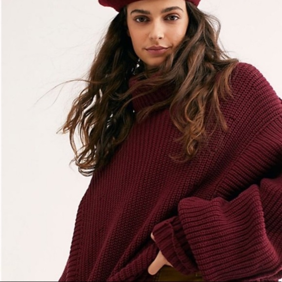 Free people oversized cocoa cowl sweater - Picture 2 of 6